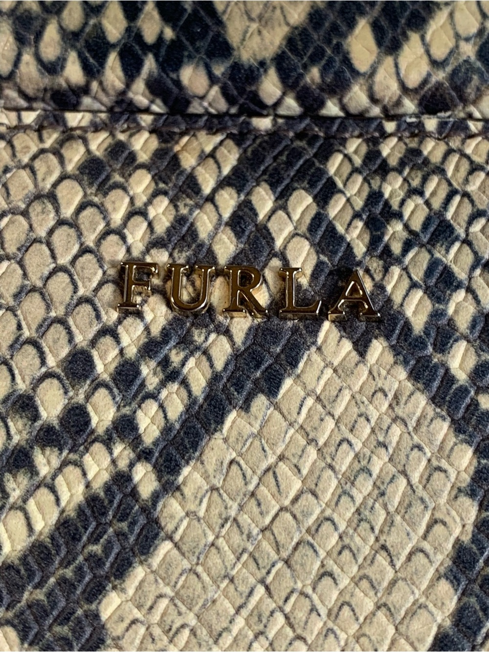Furla Python embossed Leather Tote/satchel - Picture 3 of 15
